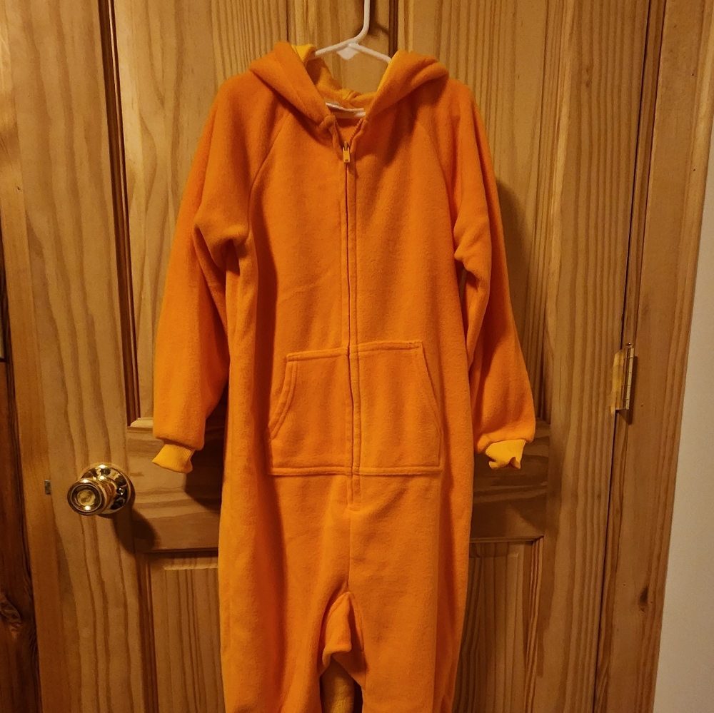 Orange 🐈 Cat Onezie. I sewed on ears and a tail to it to make it a cat costume.
